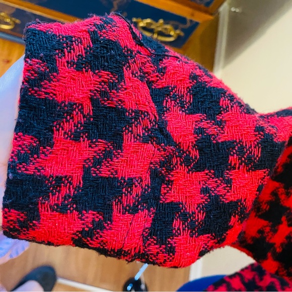 Rue 21 Red Houndstooth Wool Coat - Picture 4 of 8